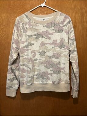 Old Navy Cream, Pink & Gray Camo Sweatshirt